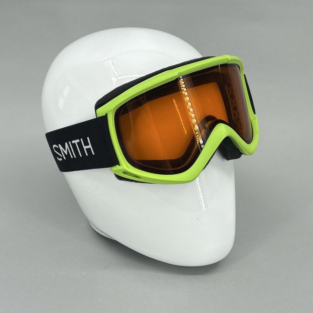 Smith Ski Snowboard Goggles Shield Tinted Amber Lens Green Frame Cascade